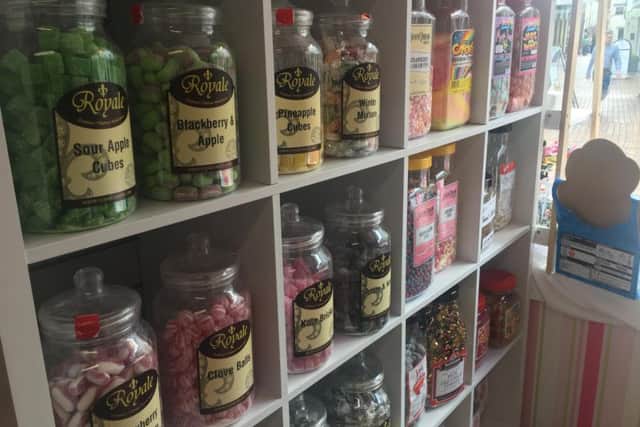 The classic sweet shop jars filled with goodies at Sheila's Sweets