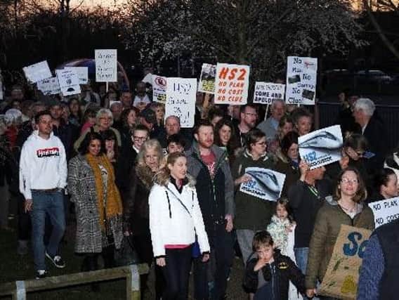 Protesters along the HS2 line in our region campaign against the High Speed 2 rail project