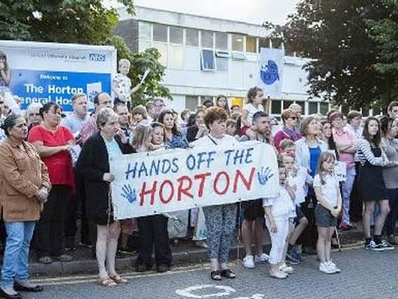A protest in August 2016 before the downgrade of the maternity unit to a midwife-only service