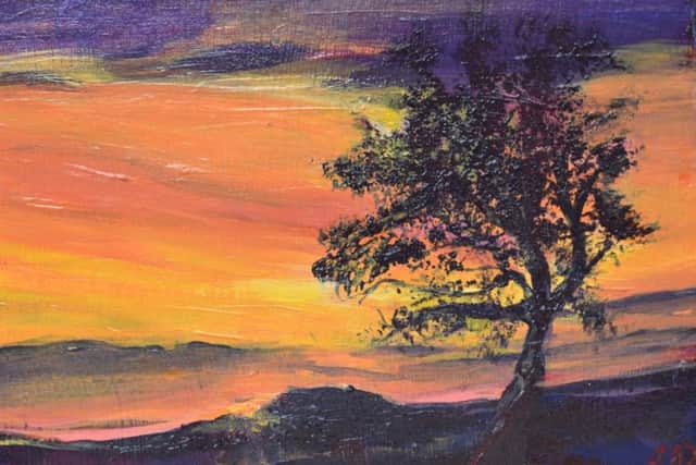 Sunset Tree by Emma Wilkinson, on show at the Church Lane Gallery