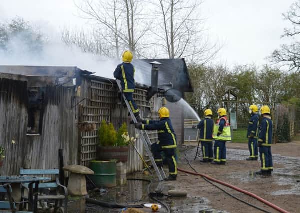 Crews from three counties were called in to tackle the blaze.