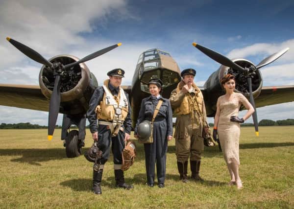 Military re-enactors and period models in front of the Blenheim. Credit: Peter de Rousset-Hall, NNL-150625-135703001