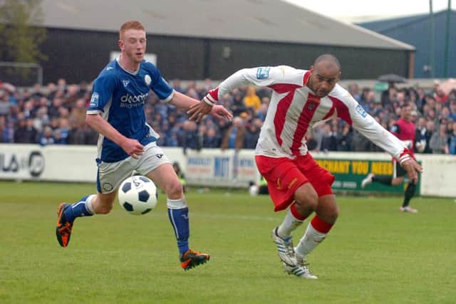 Brackley Town's Curtis McDonald got a red card in Tuesday's defeat at Nuneaton