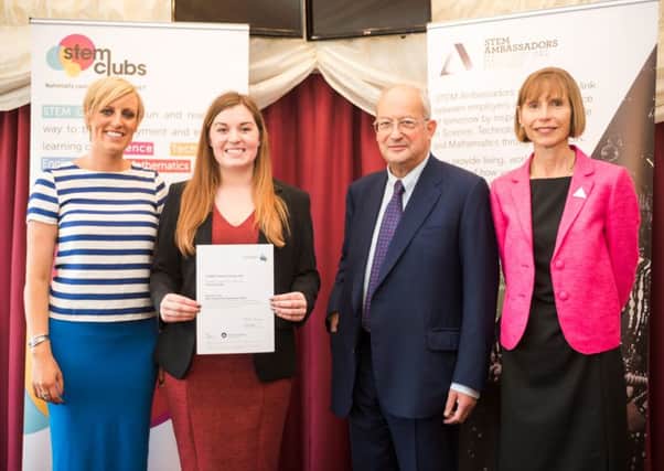 Joanne Sharples from Coningsby received the STEMNET Apprentice Award during an awards ceremony held in the House of Lords. EMN-150710-164727001