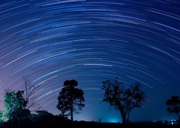 Star trail of the Geminid meteor shower in 2012