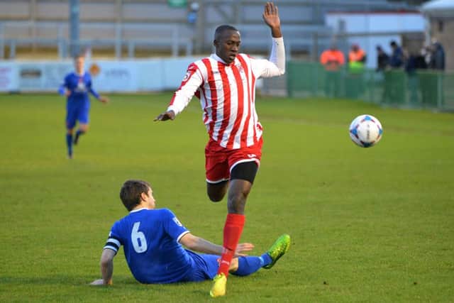 David Moyo was on target for Brackley Town at North Ferriby United