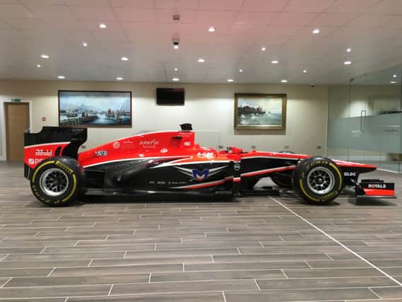 The Marussia MR02 F1 car is believed to be a prized asset in the auction of cars owned by the former Banbury team. It was driven by Max Chilton and the late Jules Bianchi. NNL-160127-103558001