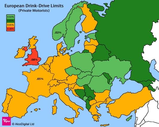 Drink drive limits around Europe differ from those in England and Wales