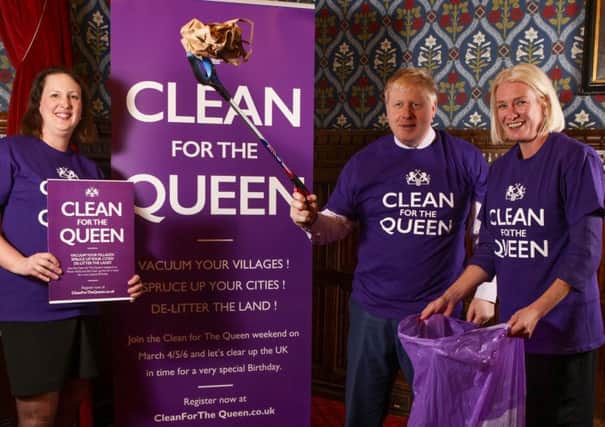 Victoria Prentis MP pictured with Boris Johnson, mayor of London and Amanda Milling MP at the Clean for the Queen Parliamentary launch. NNL-160215-090855001