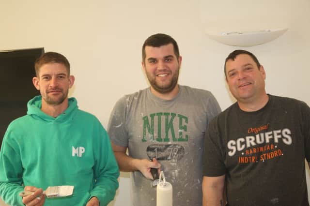 Painters Matt Packham, Luke Hurst and Michael Hurst