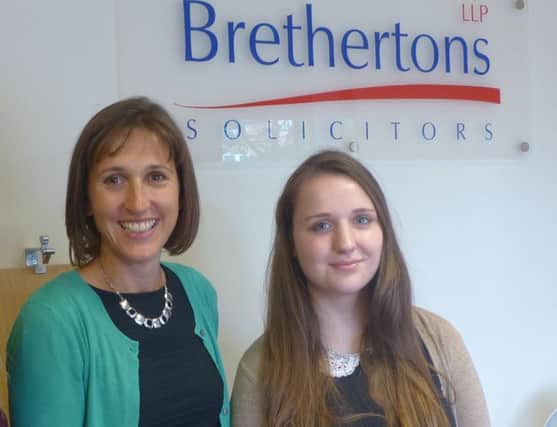 Deborah Atkins, HR partner at Brethertons, and apprentice Emma Farrow. NNL-160803-094750001