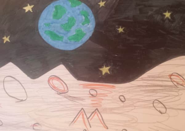 Artwork  inspired by space exploration, by children at Bishop Carpenter School PNL-160315-101056001