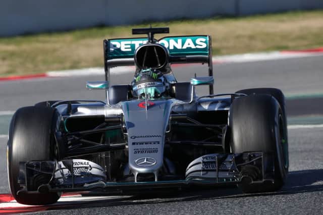 Lewis Hamilton during testing in Barcelona