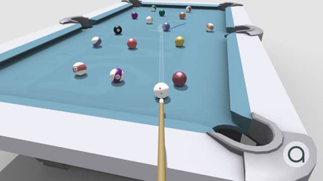 A screen shot of the new Amazeballz Pool game which was worked on by six pupils from Banbury and Bicester College. NNL-160324-112408001