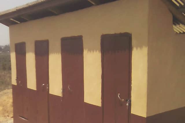 The new toilet block at Good News Community School in Freetown, Sierra Leone. NNL-160329-171347001