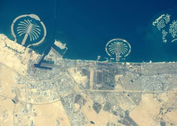 The palm tree islands in Dubai - one of the many amazing photos taken by Tim Peake.