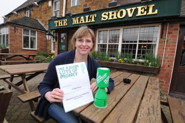 Debi at the pub fundraising for Macmillan Cancer Support in 2013
