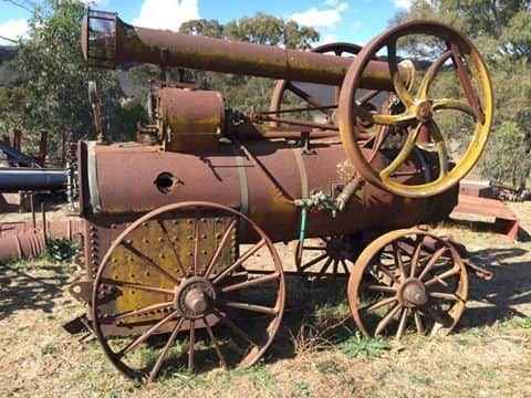 A steam engine made at the Canal Street steam factory, discovered on a sheep farm in Australia and now up for sale