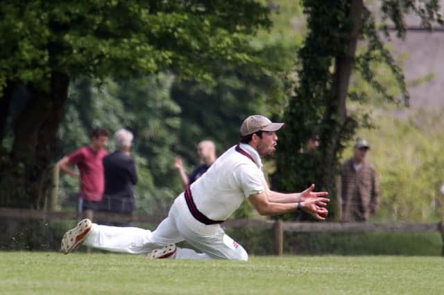 Great & Little Tew captain Andy Harris fielding against Harefield