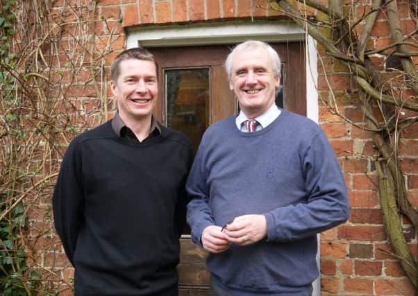 New headteacher of Sibford School Toby Spence, left, with retiring head  Michael Goodwin