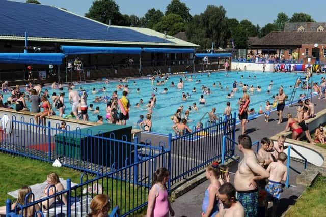 Banbury Open Air Pool attracted a capacity crowd today (Tuesday)