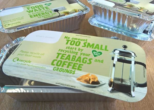 WRAP has created takeaway container lids as part of a spring campaign to boost food waste recycling in south Northants. NNL-160908-103430001
