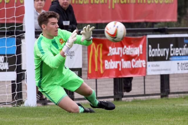 Banbury United keeper Jack Harding saved twice in Tuesday's penalty shoot-out