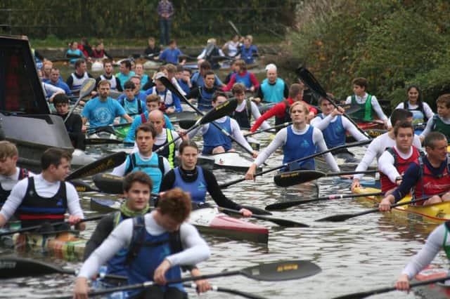 A busy start for the Hasler divisional races hosted by Banbury & District Canoe Club. Photo: Anna Mongan
