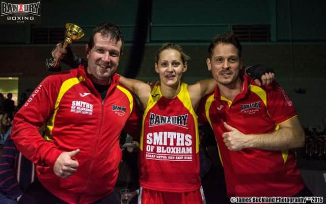 Magdalena Olsztynska with coaches Edward Billsdon and Ben Malcher. Photo: James Buckland Photography