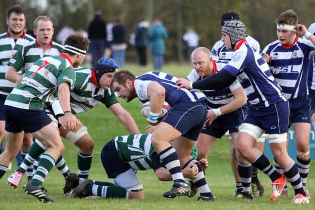 Cashel Chilvers comes away with the ball for Banbury Bulls against Reading at Bodicote Park