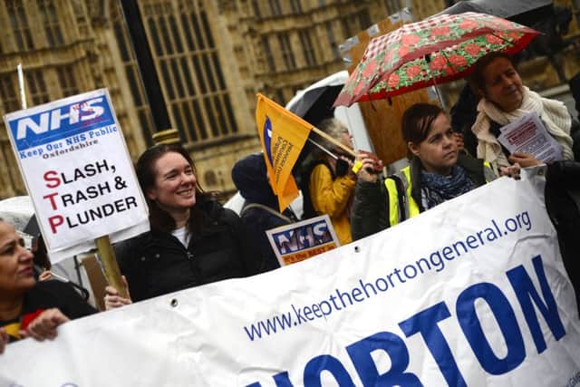 Keep the Horton General campaigners at last Friday's march in London. Photos by Mark Bigelow