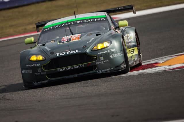 The Aston Martin #98 V8 Vantage GTE on its way to victory in Shanghai