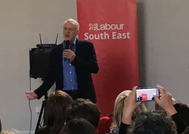 Jeremy Corbyn and Andrew Smith MP at Saturday's meeting. Picture by Sasha Melia