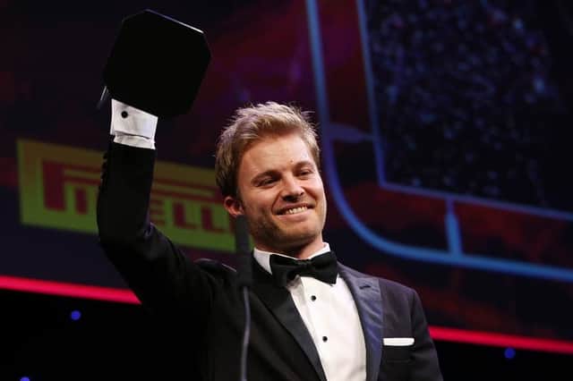 Nico Rosberg picks up his award