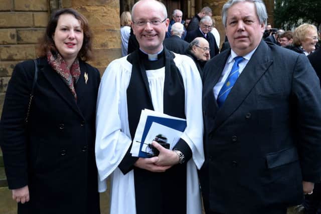 The funeral of George Parish at St Mary's Church, Banbury. Victoria Prentis MP and Sir Tony Baldry NNL-161213-171845009