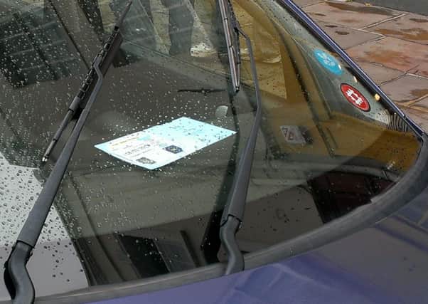 Blue Badge displayed in windscreen