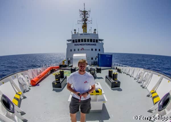 Duns Tew man, Ed Taylor, worked for Medecins Sans Frontieres helping refugees in the Mediterranean. He was stationed on a rescue ship, MV Aquarius. Picture from Ferry Schippers. NNL-170124-105511001