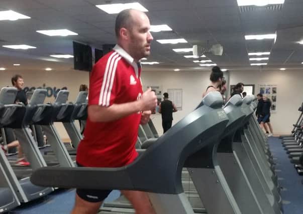 Mark Roberts trains for the London Marathon