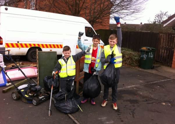 Youngsters from Thornbury Rise at the clean-up