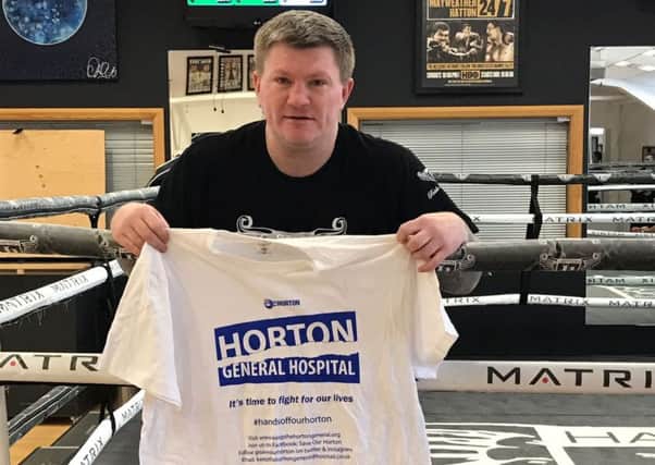 Former Welterweight and light welterweight champion of the world Ricy 'The Hitman' Hatton supports the Horton NNL-170203-153809001