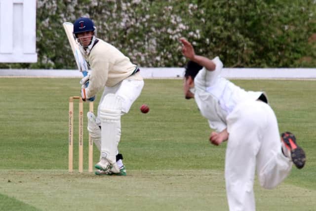 Banbury captain Lloyd Sabin faces a delivery against Tring Park at White Post Road