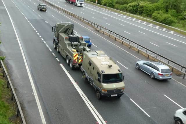 A convoy transporting nuclear warheads was forced to stop on the M40 after one of its escort vehicles broke down. NNL-170516-160254001