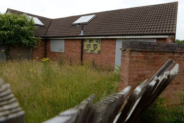One of the empty bungalows in Banesberie Close, Banbury