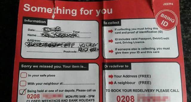The fake Royal Mail cards