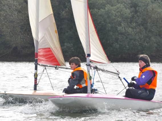 Banbury Sailing Club's Laurence Barnes in action for Northants D in the National School Sailing Association (NSSA) Single Handed Team Racing Championships at Boddington Reservoir. Photo: Banbury Sailing Club