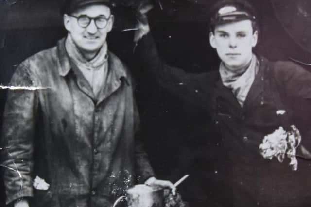 Jeff Madge (right) in 1955 at the age of 17
